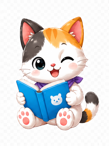 얼룩 독서 고양이